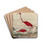 Wood Ibis, Scarlet Ibis, Flamingo, and White Ibis by John G. Warnicke Drink Coasters - set of 4
