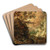 A rocky wooded landscape with a waterfall by Roelant Savery Art Drink Coaster set