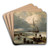 Seascape II by Andreas Achenbach Art Drink Coaster set