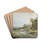 Italian Landscape with a Boating Party by Louis Gabriel Moreau Drink Coasters - set of 4 Italian Landscape with a Boating Party by Louis Gabriel Moreau Drink Coasters - set of 4