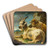 Sheep and Goat in a Rocky Landscape by Philipp Peter Roos Art Drink Coaster set