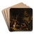 Tavern Scene by Richard Brakenburgh Art Drink Coaster set