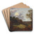 Wooded Landscape with a Cottage and Shepherd by Thomas Gainsborough Art Drink Coaster set