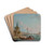Venice with the Punta della Dogana, looking East towards the Doge's Palace by Pietro Bellotti Drink Coasters - set of 4 Venice with the Punta della Dogana, looking East towards the Doge's Palace by Pietro Bellotti Drink Coasters - set of 4