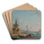 Venice with the Punta della Dogana, looking East towards the Doge's Palace by Pietro Bellotti Art Drink Coaster set Venice with the Punta della Dogana, looking East towards the Doge's Palace by Pietro Bellotti Art Drink Coaster set