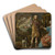 Portrait of a hunter with a lady by Christoffel Pierson Art Drink Coaster set Portrait of a hunter with a lady by Christoffel Pierson Art Drink Coaster set
