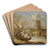 A Winter Landscape With Skating Figures And A Horse-Drawn Sleigh Near A Wind Mill by Andries Vermeulen Art Drink Coaster set A Winter Landscape With Skating Figures And A Horse-Drawn Sleigh Near A Wind Mill by Andries Vermeulen Art Drink Coaster set