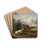Schimmel und Fuchs auf der Weide by Friedrich August Matthias Gauermann Drink Coasters - set of 4 Schimmel und Fuchs auf der Weide by Friedrich August Matthias Gauermann Drink Coasters - set of 4