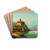 A Castle on a Mountain Lake by Johann Wilhelm Jankowsky Drink Coasters - set of 4
