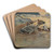 Hyne auf der Lauer by Wilhelm Kuhnert Art Drink Coaster set Hyne auf der Lauer by Wilhelm Kuhnert Art Drink Coaster set