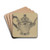 Pewter Teapot by Harry Goodman Drink Coasters - set of 4 Pewter Teapot by Harry Goodman Drink Coasters - set of 4