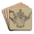Pewter Teapot by Harry Goodman Art Drink Coaster set Pewter Teapot by Harry Goodman Art Drink Coaster set