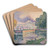 The Tugboat, Canal in Samois by Paul Signac Art Drink Coaster set The Tugboat, Canal in Samois by Paul Signac Art Drink Coaster set