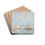 Sortie des barques  Saint-Vaast-la-Hougue by Eugne Boudin Drink Coasters - set of 4