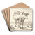 Stende ko, set forfra by Marcus de Bye Art Drink Coaster set