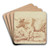 Kuh nach links bei einem am Boden liegenden Baumstamm by Paulus Potter Art Drink Coaster set