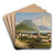 A View of Gmunden on Lake Traunsee by Johann Wilhelm Jankowsky Art Drink Coaster set