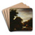 Peasants at a Ford by Nicolaes Pietersz. Berchem Art Drink Coaster set Peasants at a Ford by Nicolaes Pietersz. Berchem Art Drink Coaster set