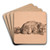 tude de renard by Jacques-Raymond Brascassat Art Drink Coaster set