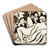 Reclining Female Nude 10 by Carl Newman Art Drink Coaster set