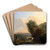 Landscape with Cattle by Philip James de Loutherbourg Art Drink Coaster set Landscape with Cattle by Philip James de Loutherbourg Art Drink Coaster set