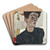 Self-Portrait With Physalis by Egon Schiele Art Drink Coaster set Self-Portrait With Physalis by Egon Schiele Art Drink Coaster set