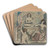 The Throne of the Peacock by Charles Conder Art Drink Coaster set The Throne of the Peacock by Charles Conder Art Drink Coaster set