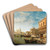 A View of Venice, with the Doges Palace and Punta della Dogana in the Distance by Gustave Walckiers Art Drink Coaster set