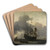 The Warship 'De Jacob' at Anchor by Ludolf Bakhuysen Art Drink Coaster set