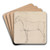 Profile of a Horse Facing Left by James Seymour Art Drink Coaster set Profile of a Horse Facing Left by James Seymour Art Drink Coaster set