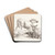Et stende og et liggende fr by Nicolaes Pietersz. Berchem Drink Coasters - set of 4 Et stende og et liggende fr by Nicolaes Pietersz. Berchem Drink Coasters - set of 4