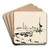 De haven en de Grote Kerk te Veere by Johannes Frederik Engelbert ten Klooster Art Drink Coaster set