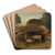 The Farmyard, Evening by Sir George Clausen Art Drink Coaster set