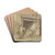Scheune mit dreschenden Bauern by Heinrich Brkel Drink Coasters - set of 4