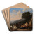 Berglandschaft mit Hirten am Brunnen by Johann Heinrich Roos Art Drink Coaster set