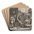 Fable XXXIV. The Mastiffs by John Wootton Art Drink Coaster set Fable XXXIV. The Mastiffs by John Wootton Art Drink Coaster set