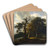 A Road through an Oak Wood by Jacob Salomonsz. van Ruysdael Art Drink Coaster set
