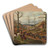 The French 90th Horse Artillery Advancing on Rezonville by Paul Emile Lon Perboyre Art Drink Coaster set
