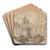 Equestrian Statue of Marcus Aurelius by Hubert Robert Art Drink Coaster set