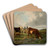 Cattle at the waterhole by Constant Troyon Art Drink Coaster set