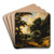 Landscape with Staffage Figures by Jacques d'Arthois Art Drink Coaster set