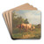 Cattle on the pasture by Constant Troyon Art Drink Coaster set