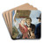 Market Gossip by Jean Henri de Coene Art Drink Coaster set