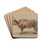Study of a fawn ox by Piotr Michaowski Drink Coasters - set of 4