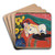 Reclining Woman in a White Chemise by Ernst Ludwig Kirchner Art Drink Coaster set