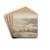 River Landscape with Boats by Edward Francis Burney Drink Coasters - set of 4 River Landscape with Boats by Edward Francis Burney Drink Coasters - set of 4