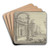Palastruine mit Obelisk, im Vordergrund zwei lagernde Gestalten by Christian Stcklin Art Drink Coaster set