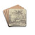 Landschaft mit einem Wasserfall, rechts an einem Baumstamm zwei Figuren by Jan van Huysum Drink Coasters - set of 4