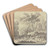 Landschaft mit einem Wasserfall, rechts an einem Baumstamm zwei Figuren by Jan van Huysum Art Drink Coaster set