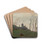 Le Trport - Un pr et l'glise by Jean-Baptiste-Camille Corot Drink Coasters - set of 4 Le Trport - Un pr et l'glise by Jean-Baptiste-Camille Corot Drink Coasters - set of 4